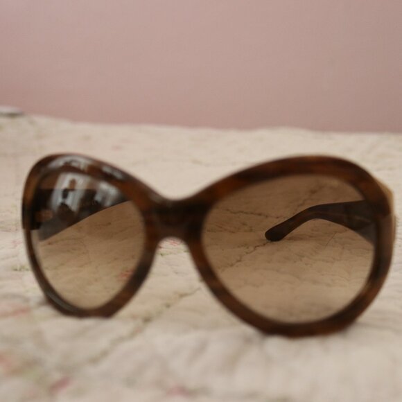 Tom Ford Elisabeth TF27 Brown Tortoise Sunglasses Unisex Oversized Round main image 5
